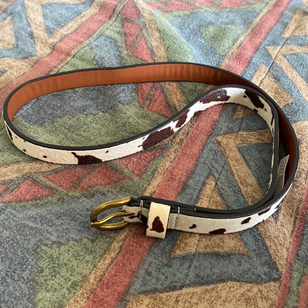 Cow print belt